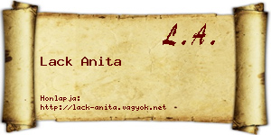 Lack Anita névjegykártya